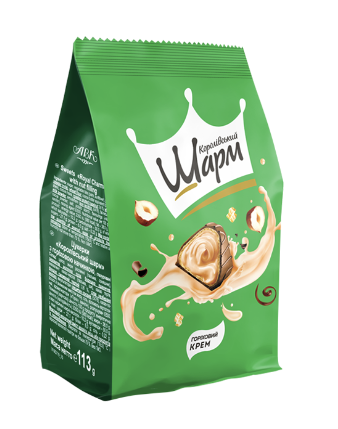 Цукерки Королівський шарм АВК з горіховою начинкою 113г